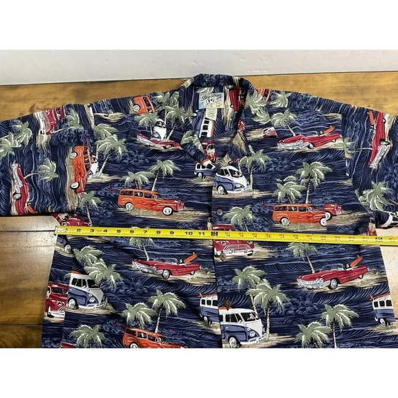 Big Dogs Mens Nature Hawaiian AOP Car Print Short Sleeve Shirt Size Large - Picture 4 of 8
